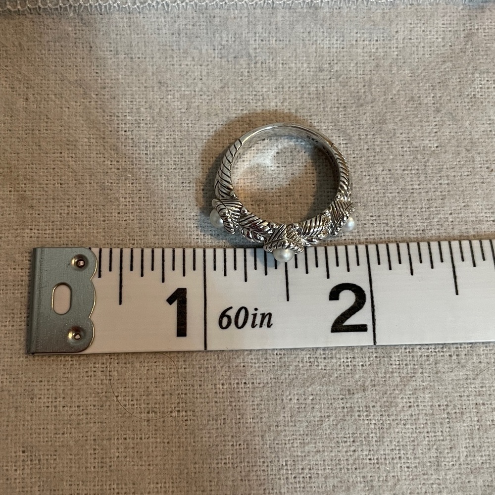 Judith Ripka SS pearl ring - Picture 5 of 7
